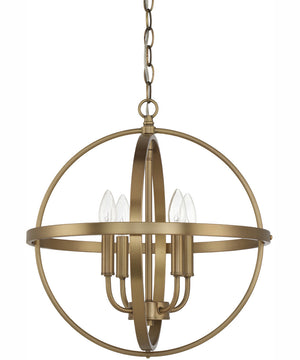 Hartwell 4-Light Pendant Aged Brass