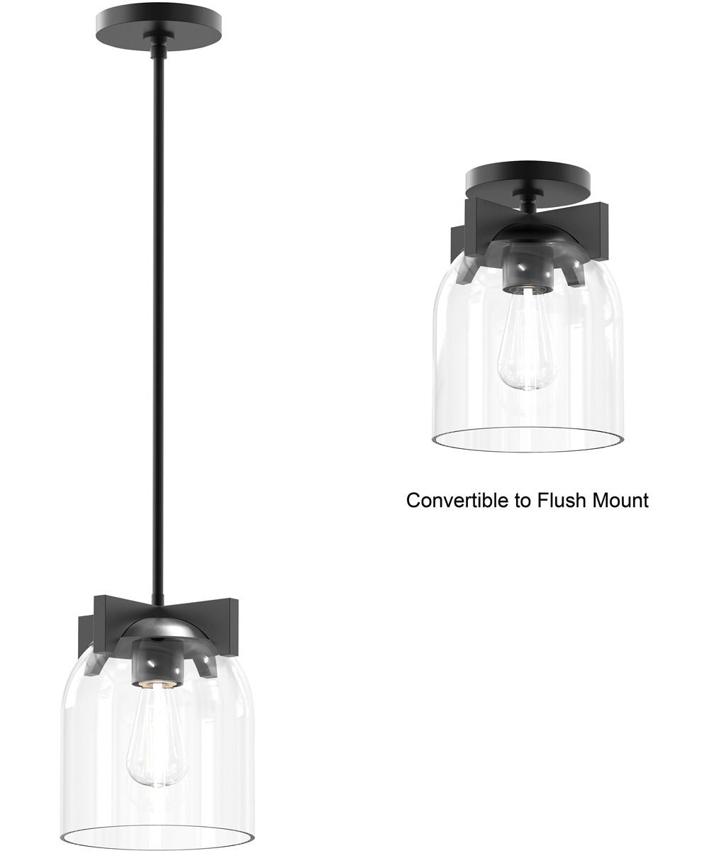 Scoop 1-Light Pendant/Flush Mount Black