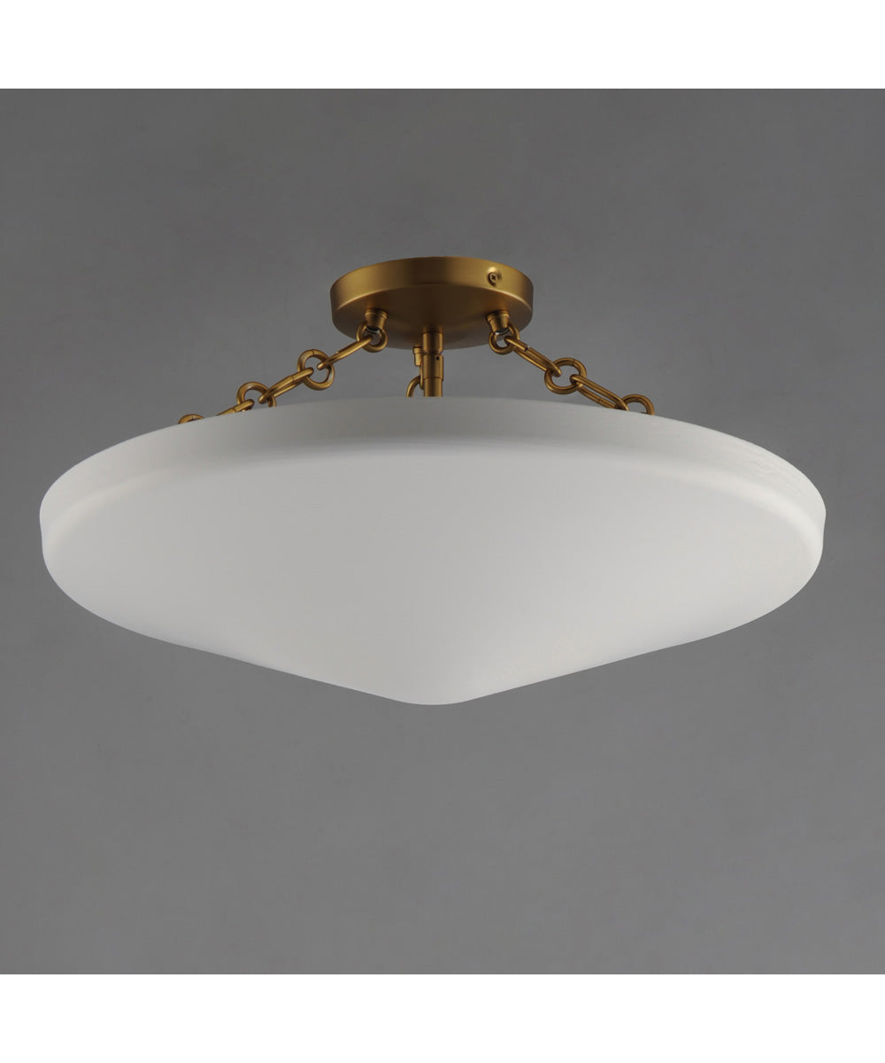 Artemis 3-Light Flush Mount Natural Aged Brass