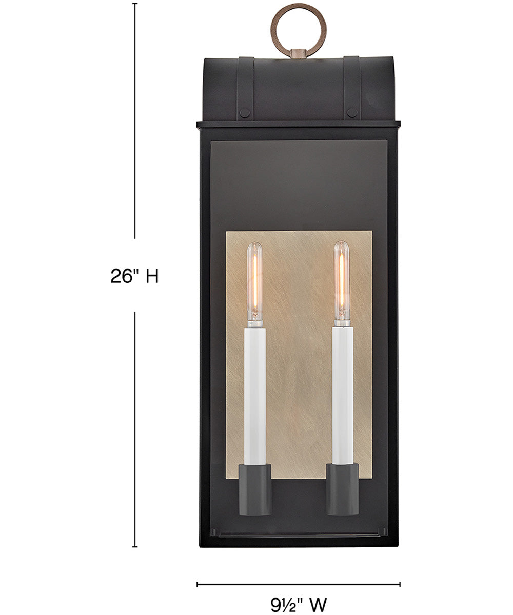 Campbell 2-Light Large Wall Mount Lantern in Black