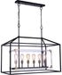 Aaron 6-Light Lighting Flat Black/Satin Brass