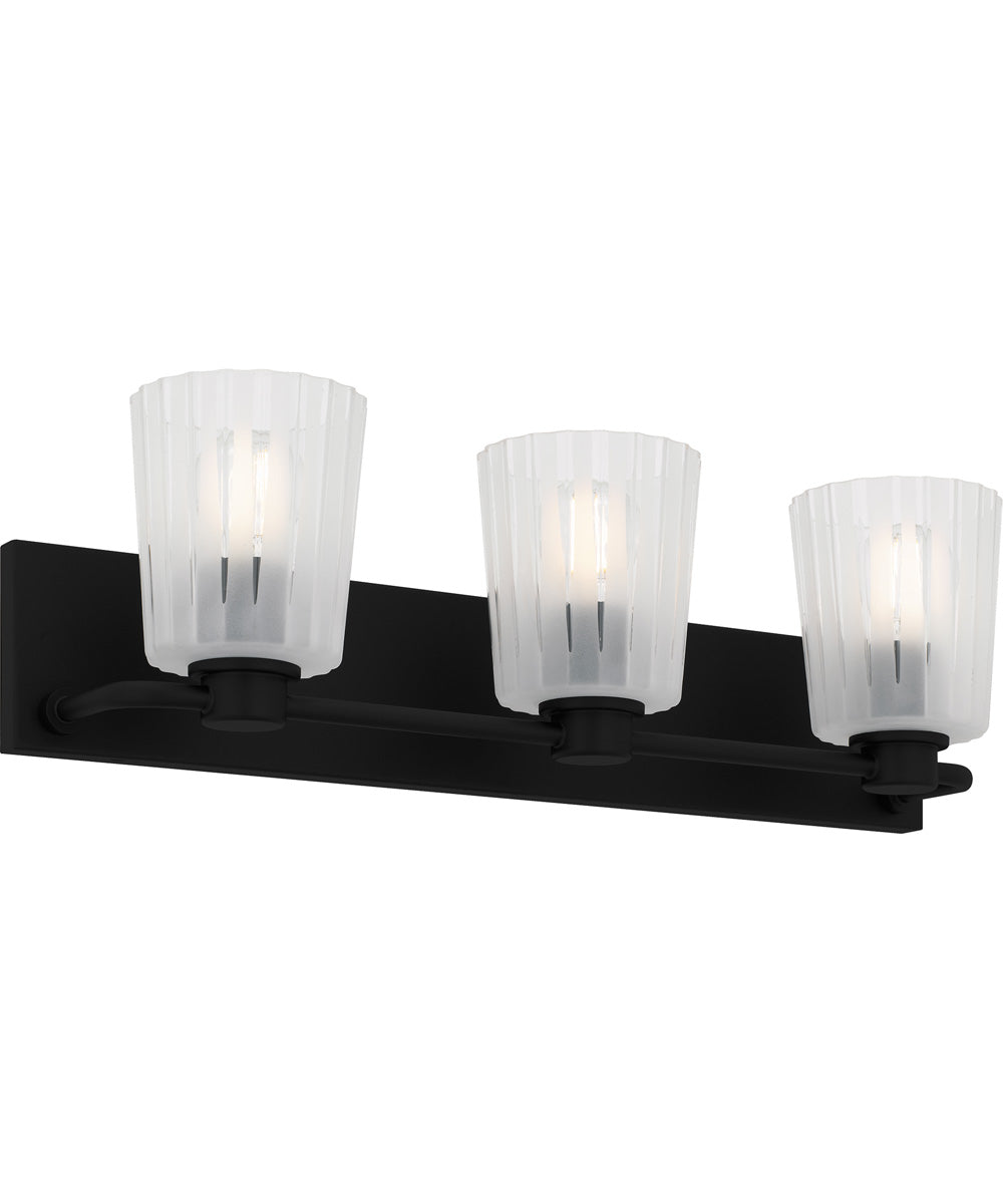 Gray Large 3-light Bath Light Matte Black