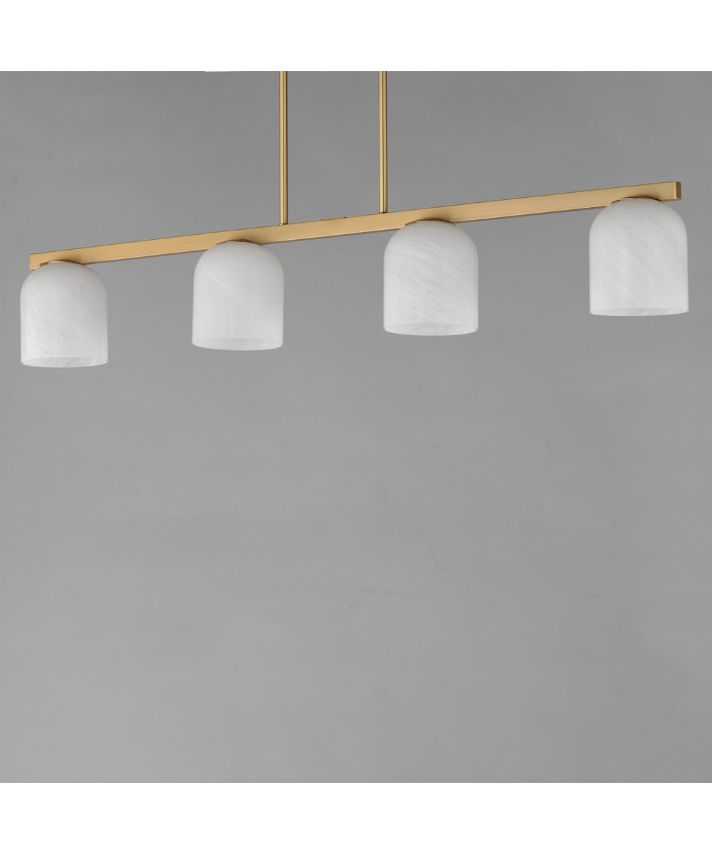 Scoop 4-Light Linear Pendant Natural Aged Brass