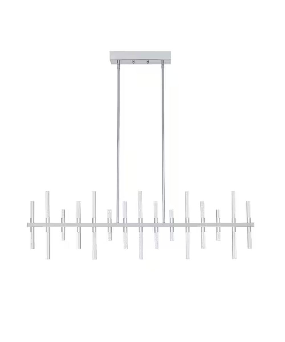 Alsy 43"W Modern Chic LED Chrome Finish Island Pendant Dining Light Fixture