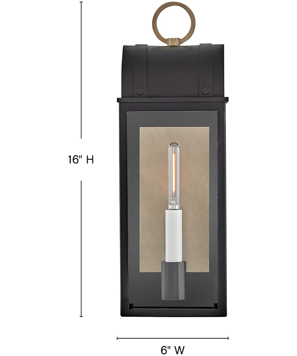 Campbell 1-Light Medium Wall Mount Lantern in Black