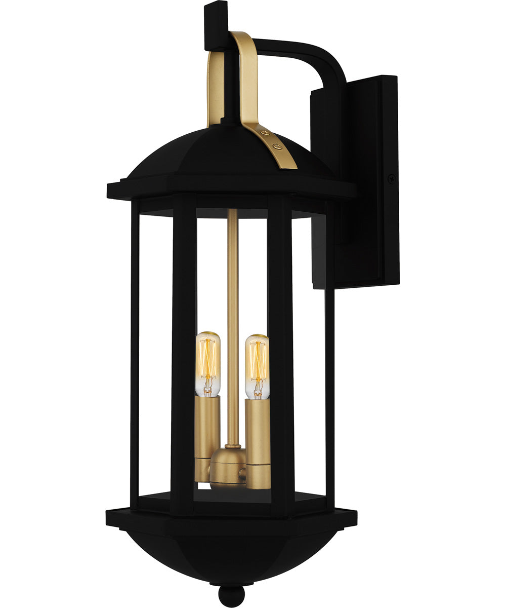 Crestfield Medium 2-light Outdoor Wall Light Matte Black