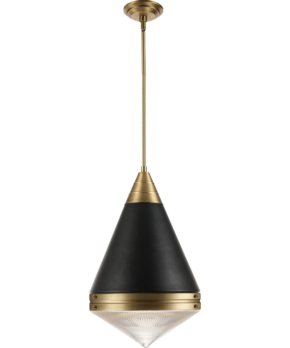 Hargreaves 1-Light Pendant Black / Natural Aged Brass