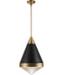 Hargreaves 1-Light Pendant Black / Natural Aged Brass