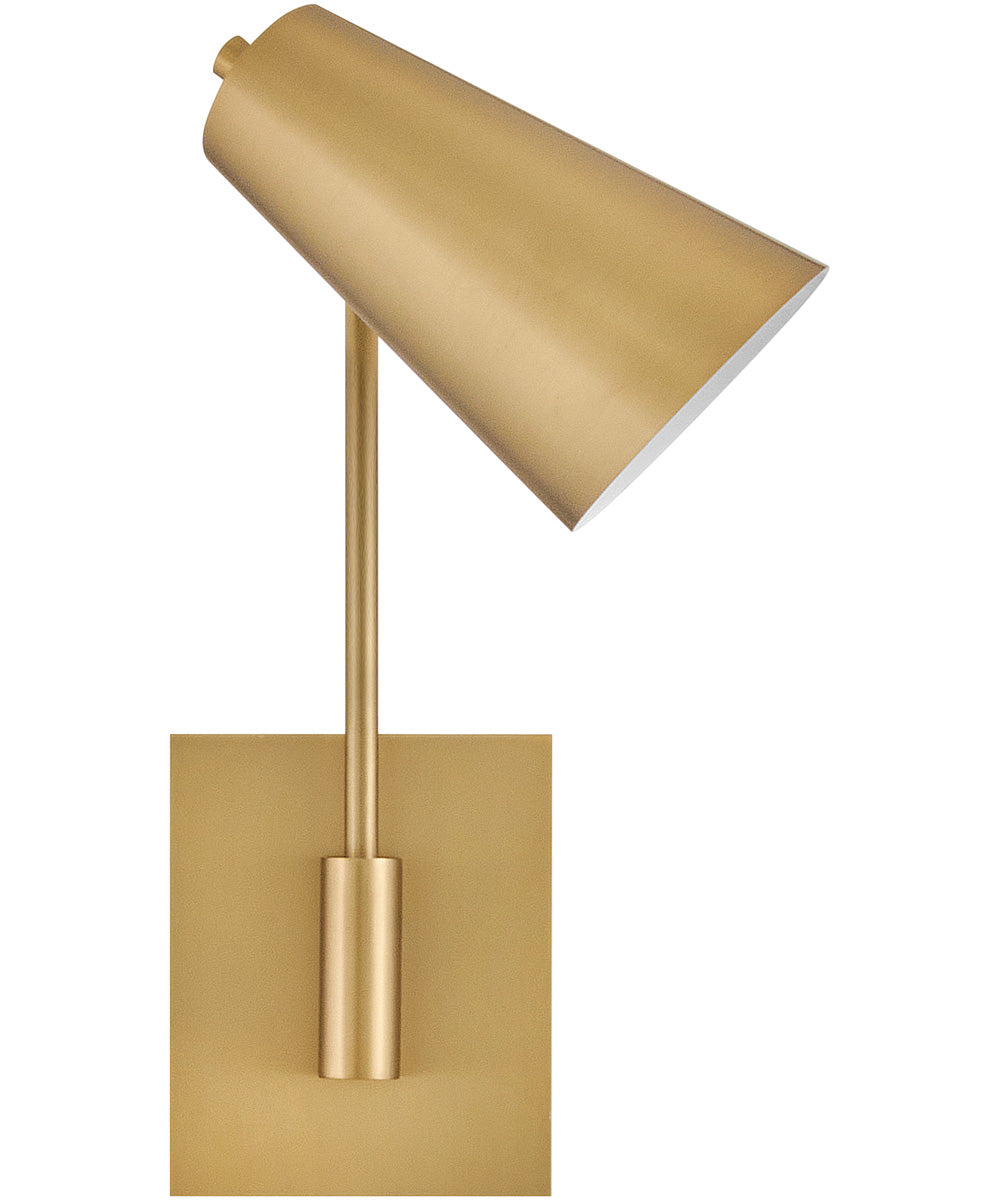 Bray 1-Light Medium Swing Arm Single Light Sconce in Lacquered Brass