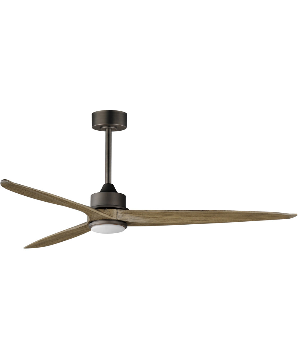 Woodwind 80 inch Solid Wood Blade Fan W LED Light Kit Charcoal Bronze