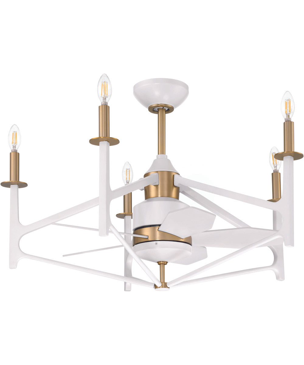 The Reserve 32 5-Light Fan White/Satin Brass