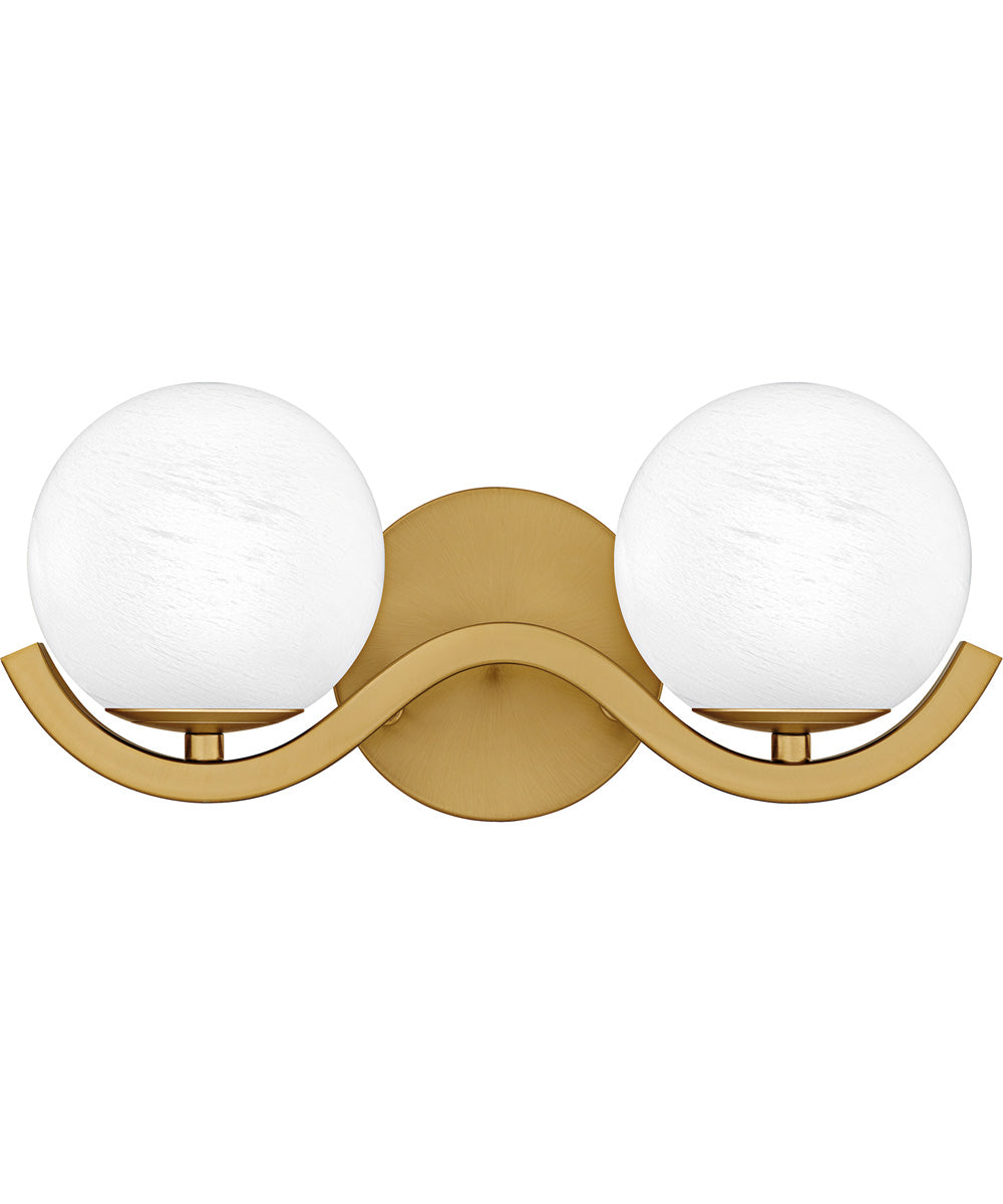 Spherical Medium 2-light Bath Light Aged Brass