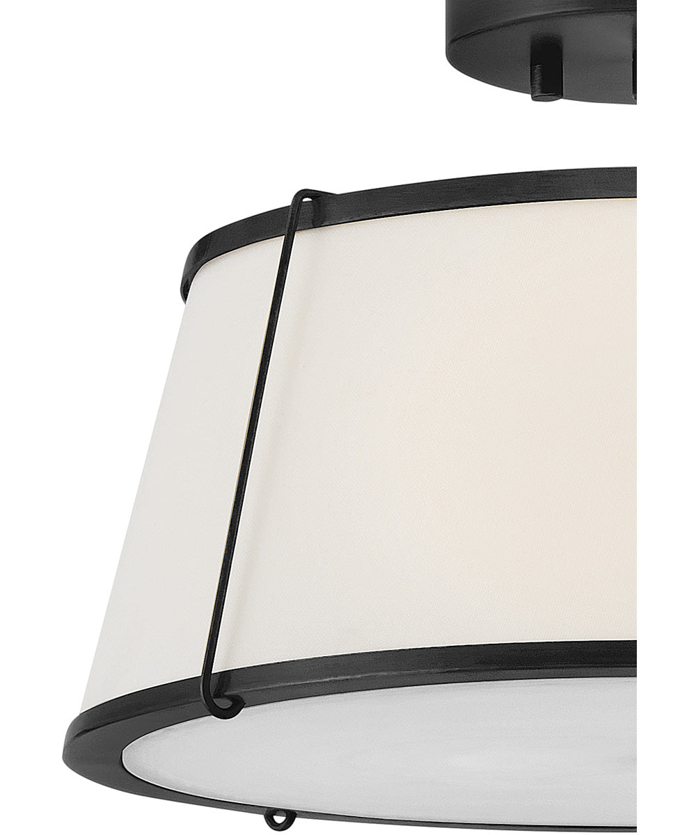 Clarke 2-Light Medium Semi-Flush Mount in Black