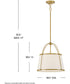 Clarke 1-Light Large Drum Pendant in Lacquered Dark Brass