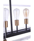 Aaron 6-Light Lighting Flat Black/Satin Brass