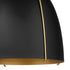 Jamie 1-light Pendant Matte Black w/ Aged Brass