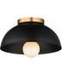 Thelonious 12 inch Flush Mount Black / Natural Aged Brass