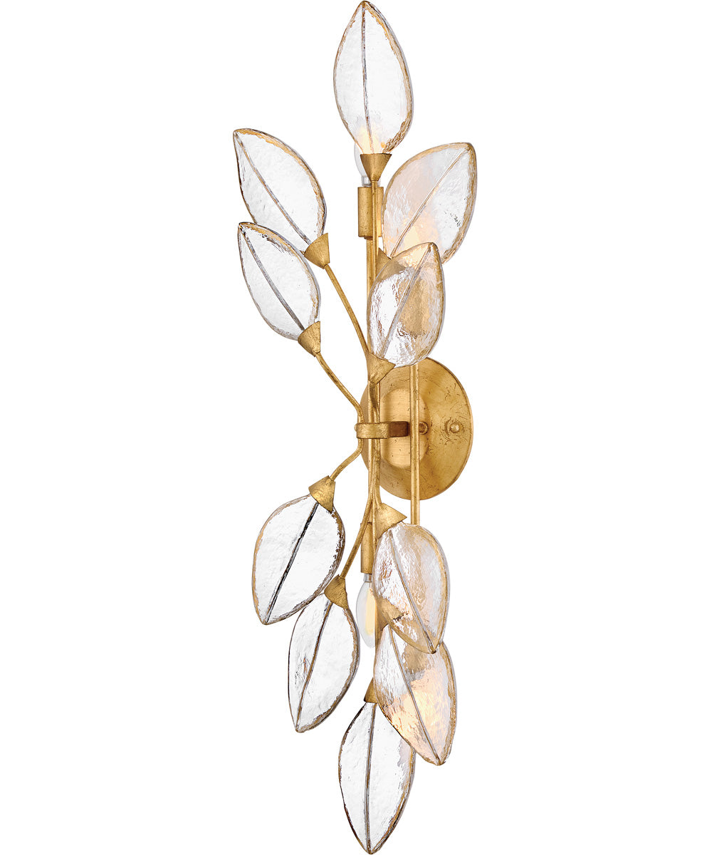 Amira 4-Light Large Four Light Sconce in Distressed Brass