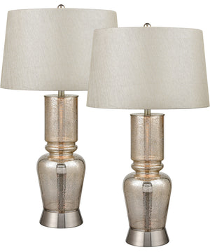 Sisely 35'' High 1-Light Table Lamp - Set of 2 Silver Mercury