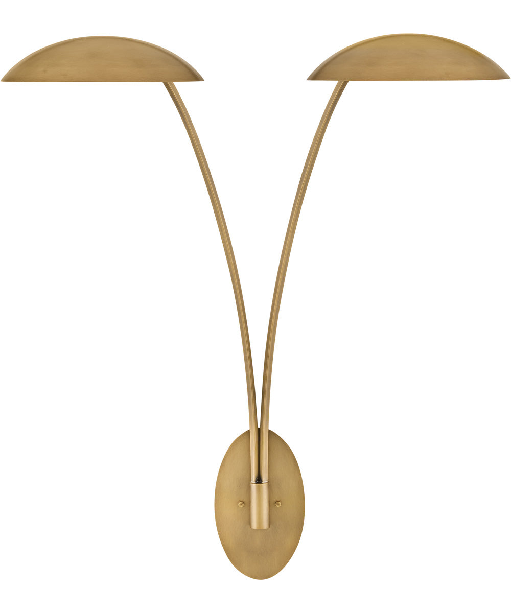 Glenn 2-Light Large Two Light Sconce in Heritage Brass