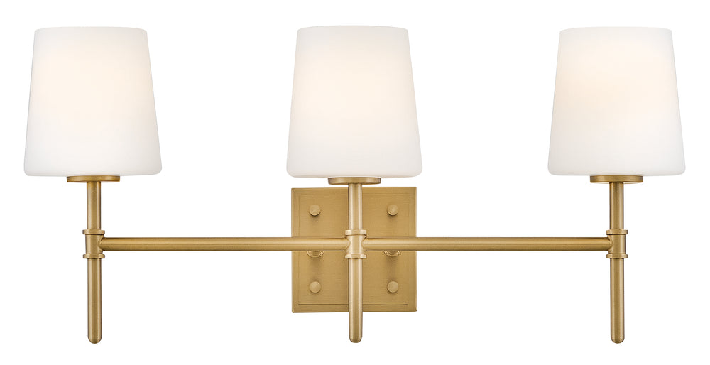 Saunders 3-Light Medium Three Light Vanity in Lacquered Brass