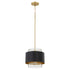 1-light Pendant Matte Black/Aged Brass