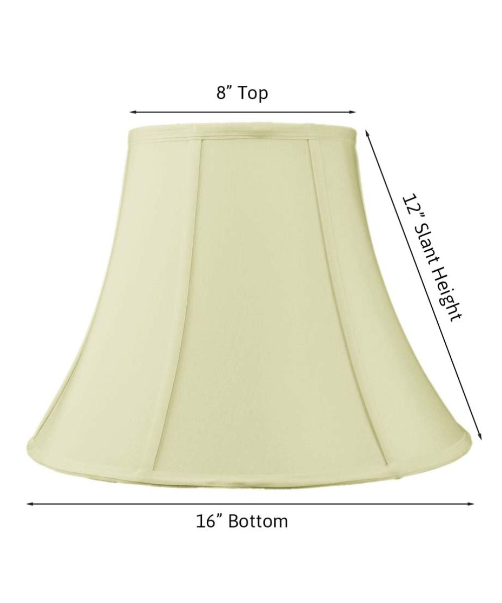 8x16x12" CLIP-ON FITTER Egg Shell Shantung Bell Lampshade