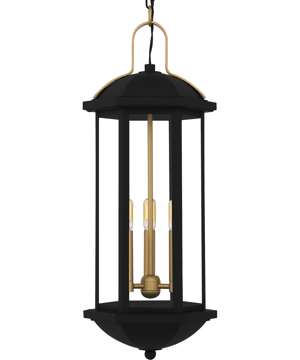 Crestfield Large 3-light Outdoor Pendant Light Matte Black