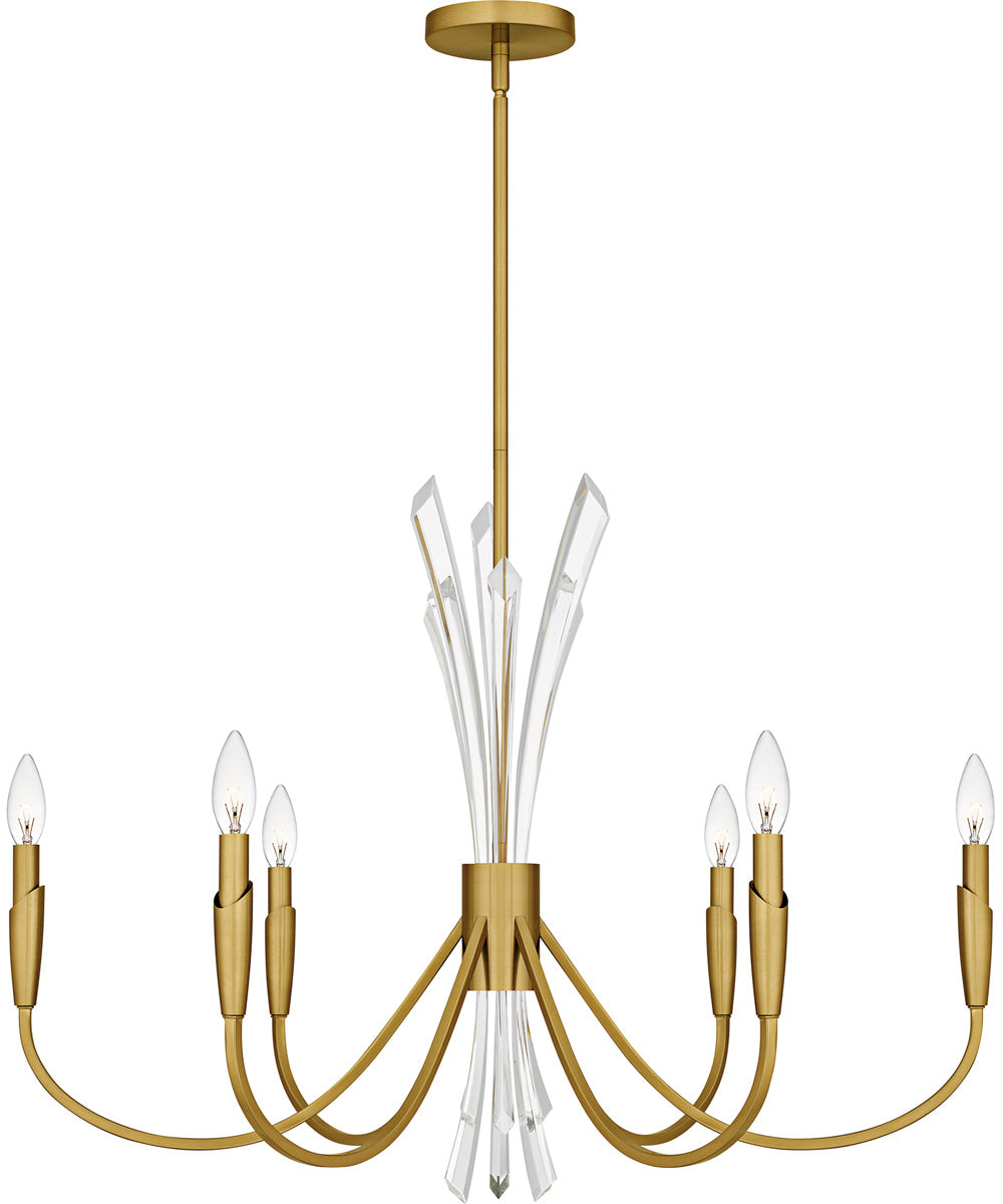 Cecily 6-light Chandelier Brushed Gold