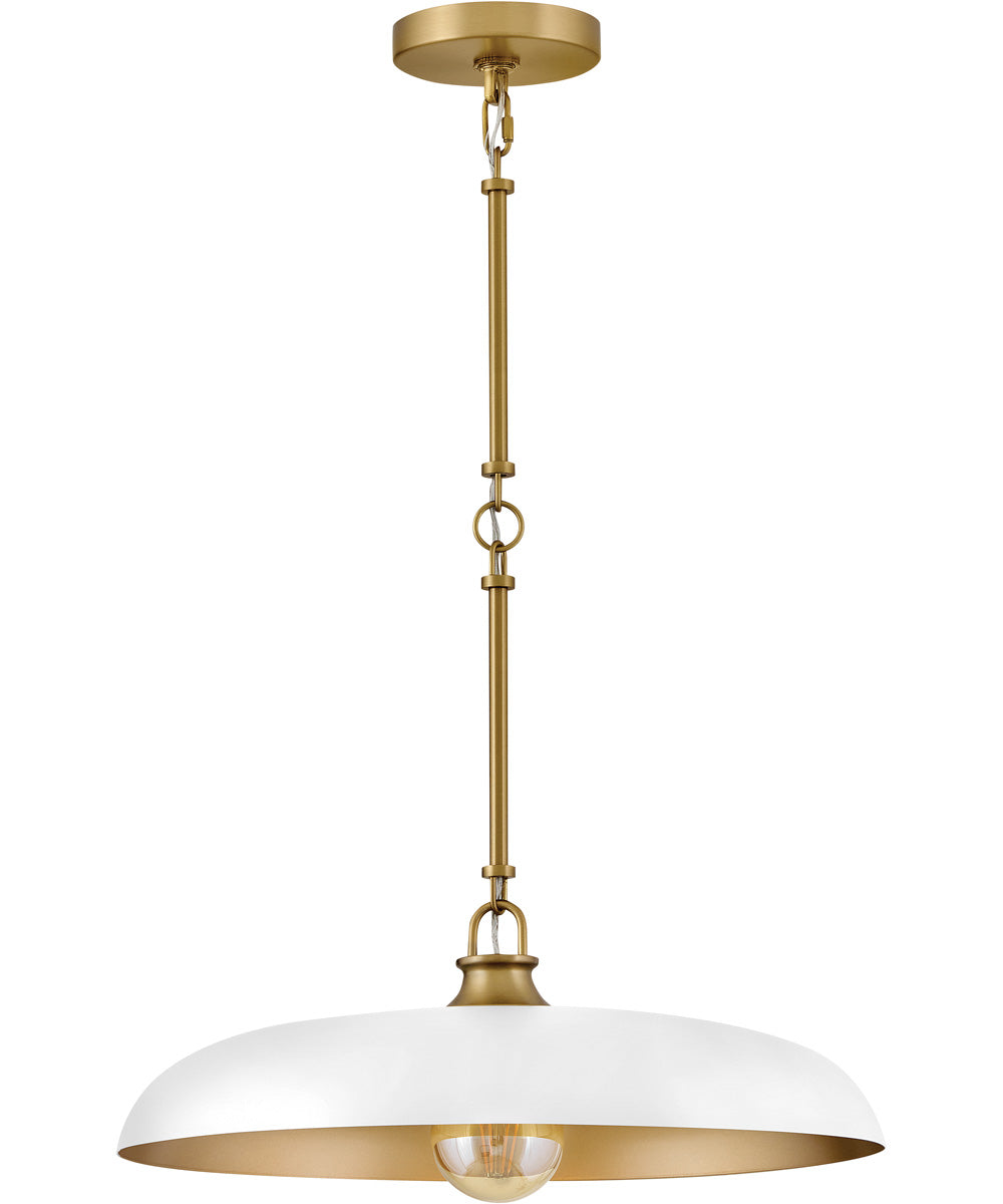 Sadie 1-Light Large Dome Pendant in Lacquered Brass