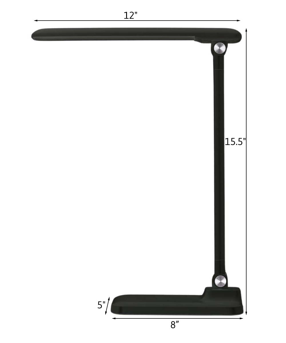 Brilli 15"H Bright-Clean Antimicrobial LED Desk Lamp Matte Black Finish with Wireless Charging