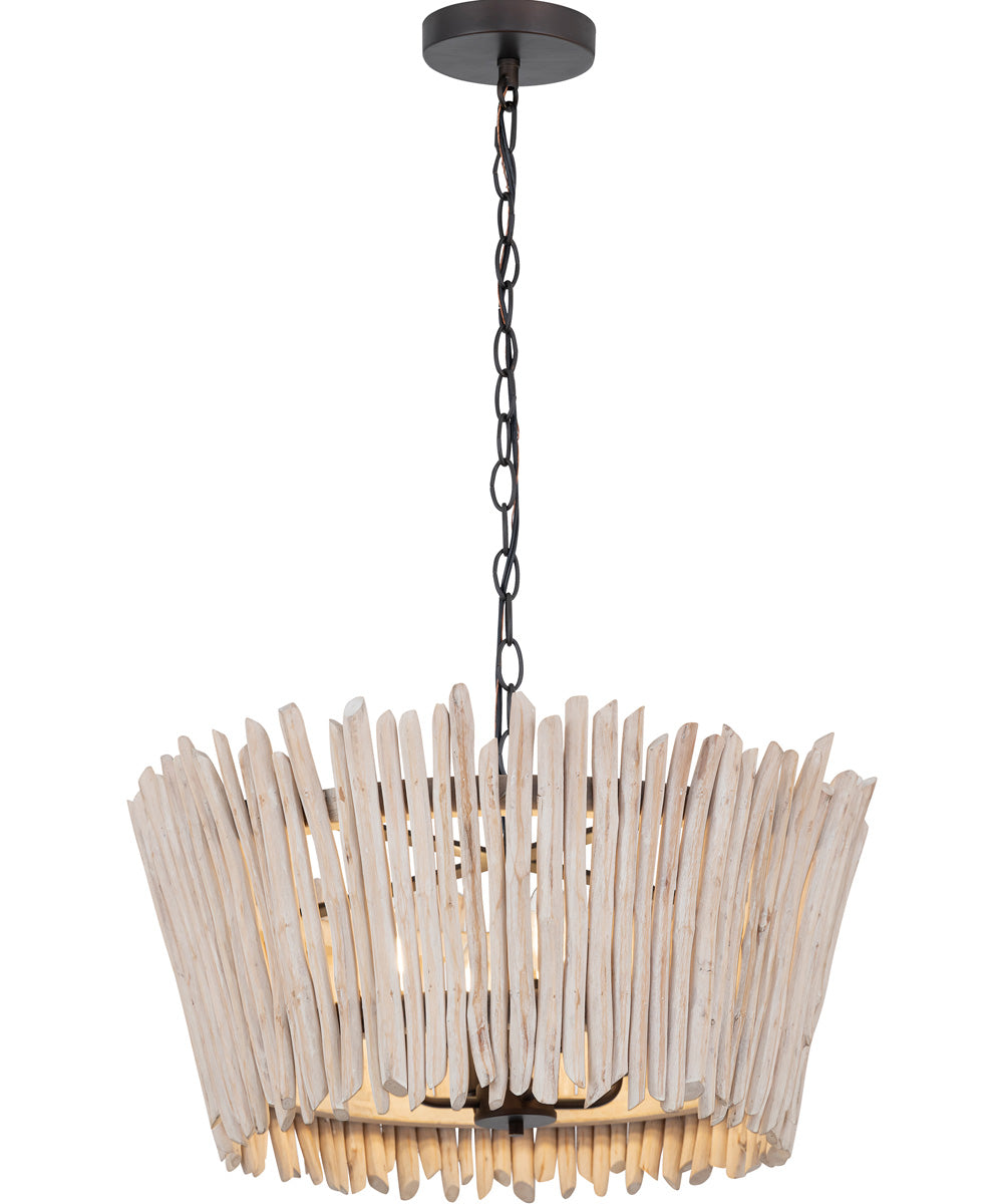 Baywood 24 inch DriftWood Chandelier Textured Bronze