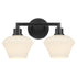 Cassini 2-light Bath Vanity Light Matte Black