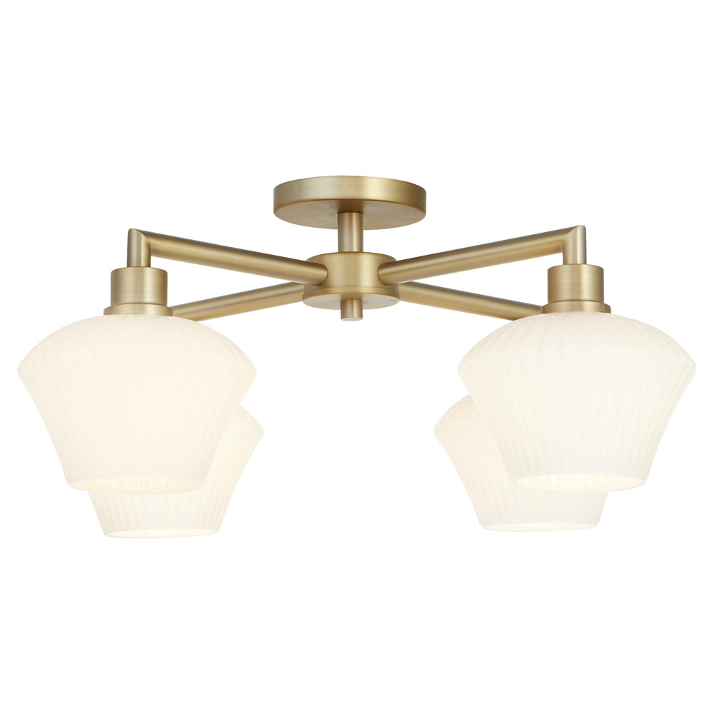 Cassini 4-light Ceiling Flush Mount Aged Brass