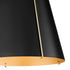 Denise 1-light Pendant Matte Black w/ Aged Brass