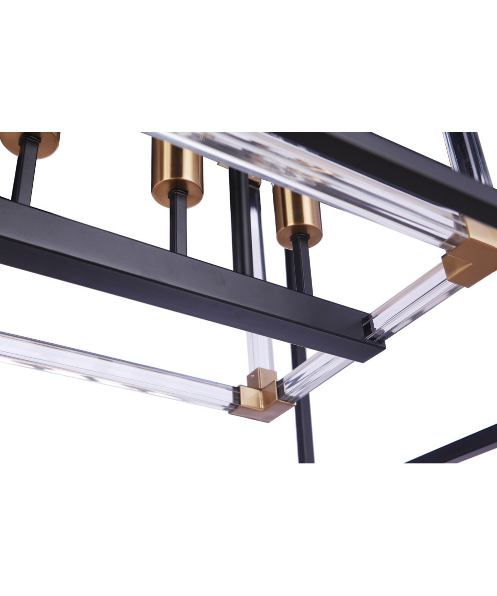 Aaron 6-Light Lighting Flat Black/Satin Brass