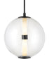 Elin LED-Light Medium Globe Pendant in Black