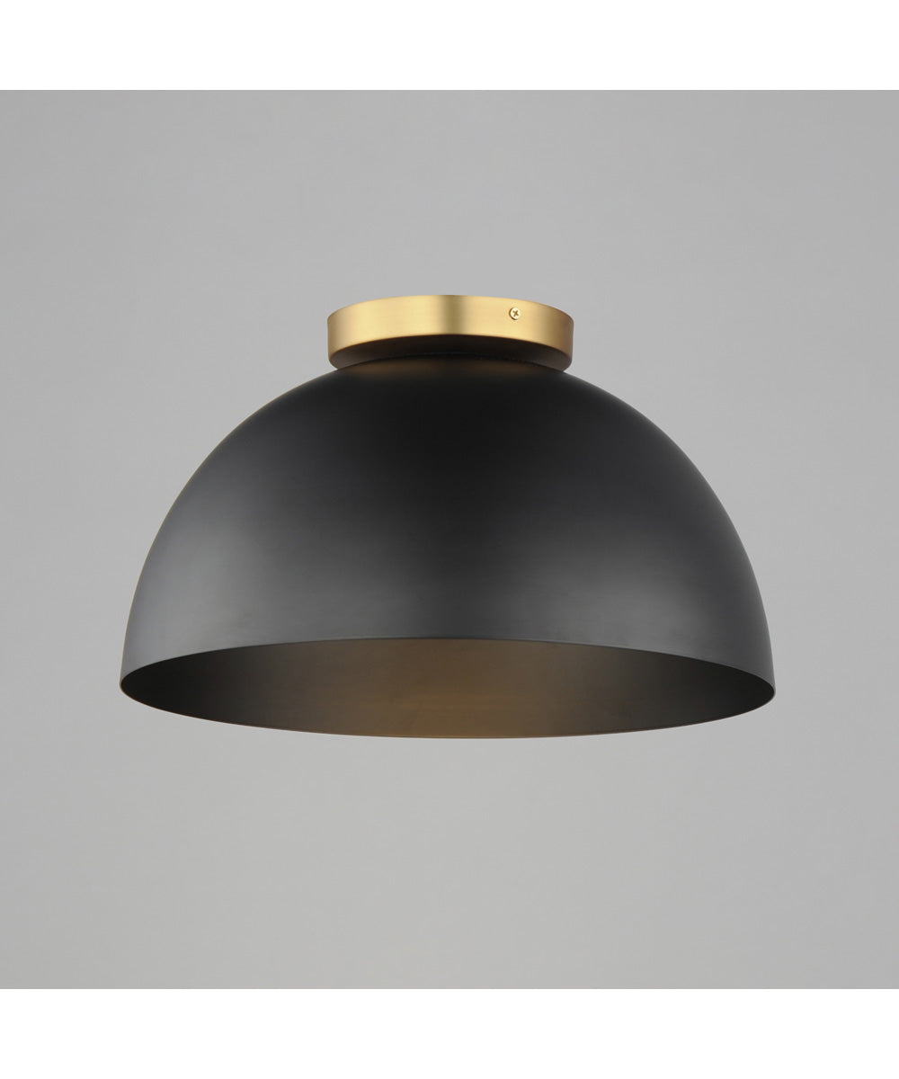 Thelonious 16 inch Flush Mount Black / Natural Aged Brass