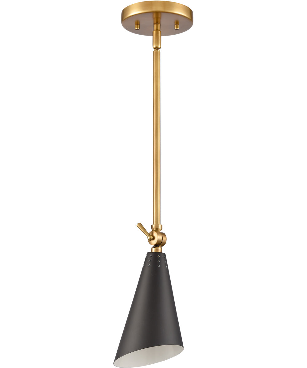 Luca 4.5'' Wide 1-Light Mini Pendant Natural Brass/Black