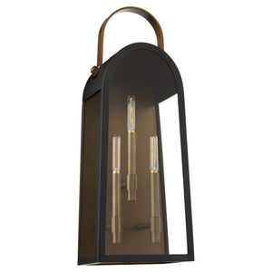 Rossi 3-light Wall Mount Light Fixture Matte Black w/ Aged Copper