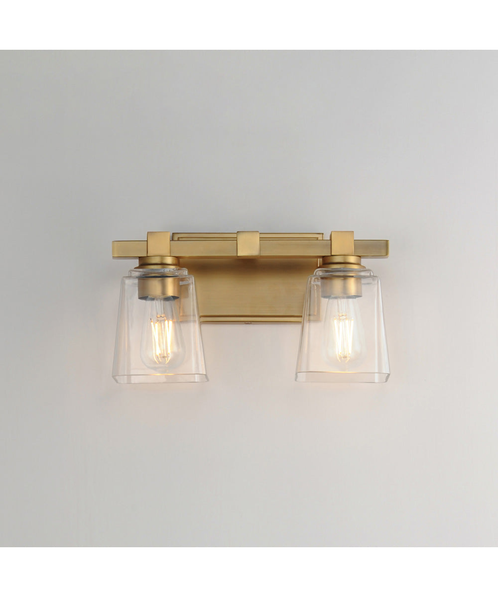 Cubos 2-Light Wall Sconce Natural Aged Brass