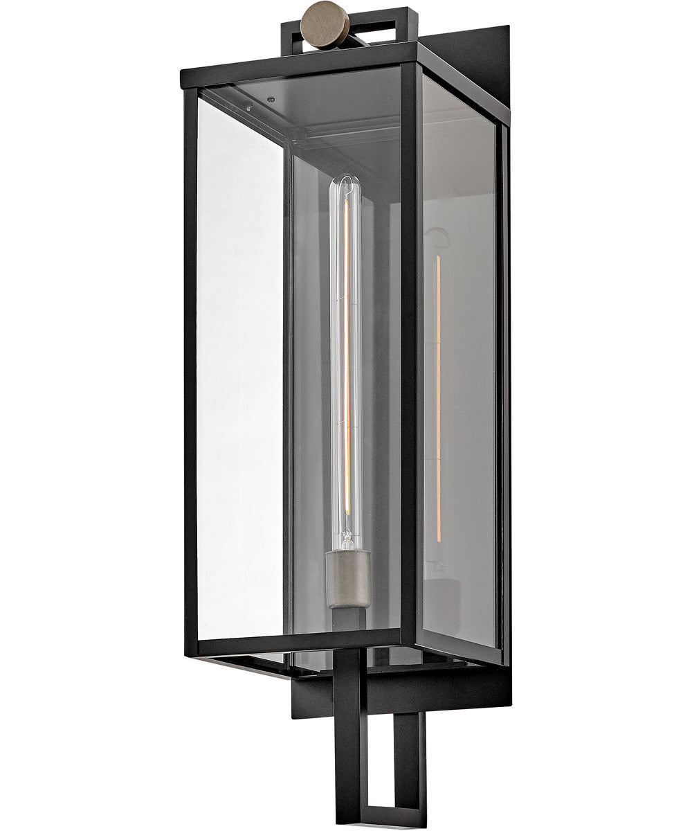 Catalina 1-Light Large Wall Mount lantern in Black