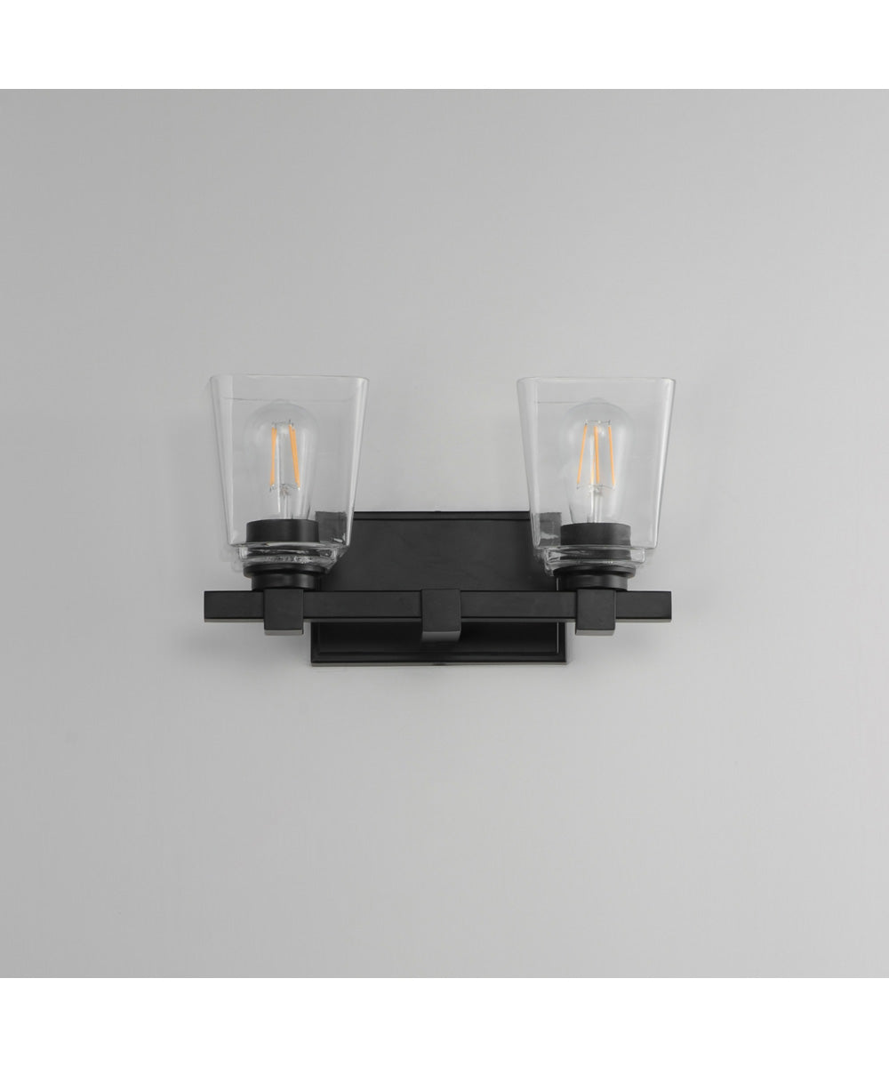 Cubos 2-Light Wall Sconce Black