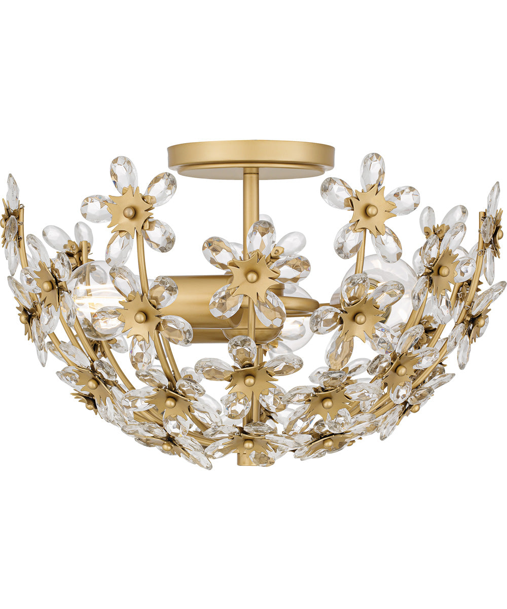 Quoizel Semi-Flush Mount Medium 3-light Semi Flush Mount Soft Gold