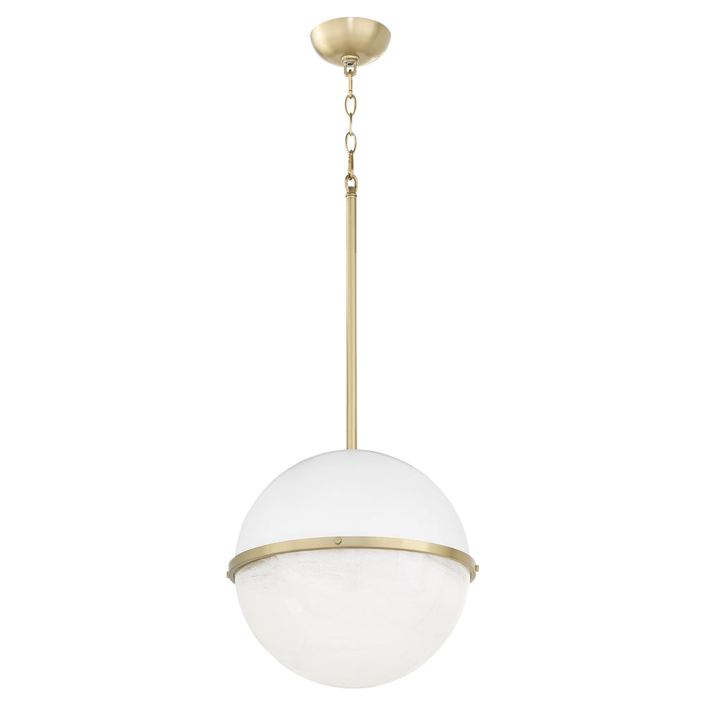 1-light Pendant Studio White w/ Aged Brass