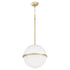 1-light Pendant Studio White w/ Aged Brass