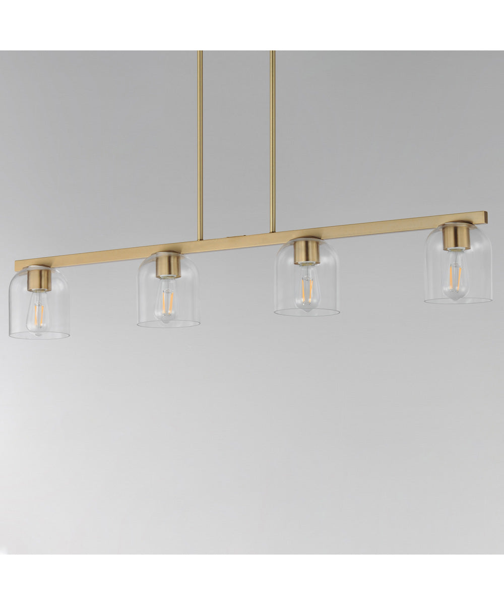 Scoop 4-Light Linear Pendant Natural Aged Brass