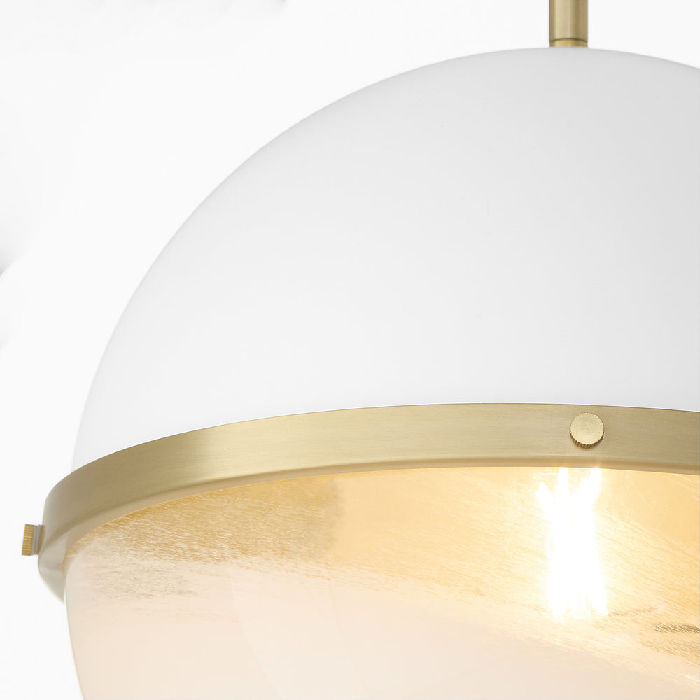 1-light Pendant Studio White w/ Aged Brass