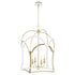 Tiffany 4-light Entry Foyer Hall Chandelier Studio White w/ Aged Brass