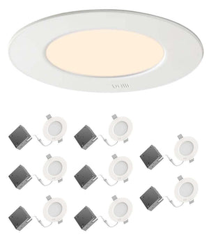 8 Pack - Brilli 4"W Color Tunable LED Canless Recessed Retrofit Downlight Flush Mount Light Fixture